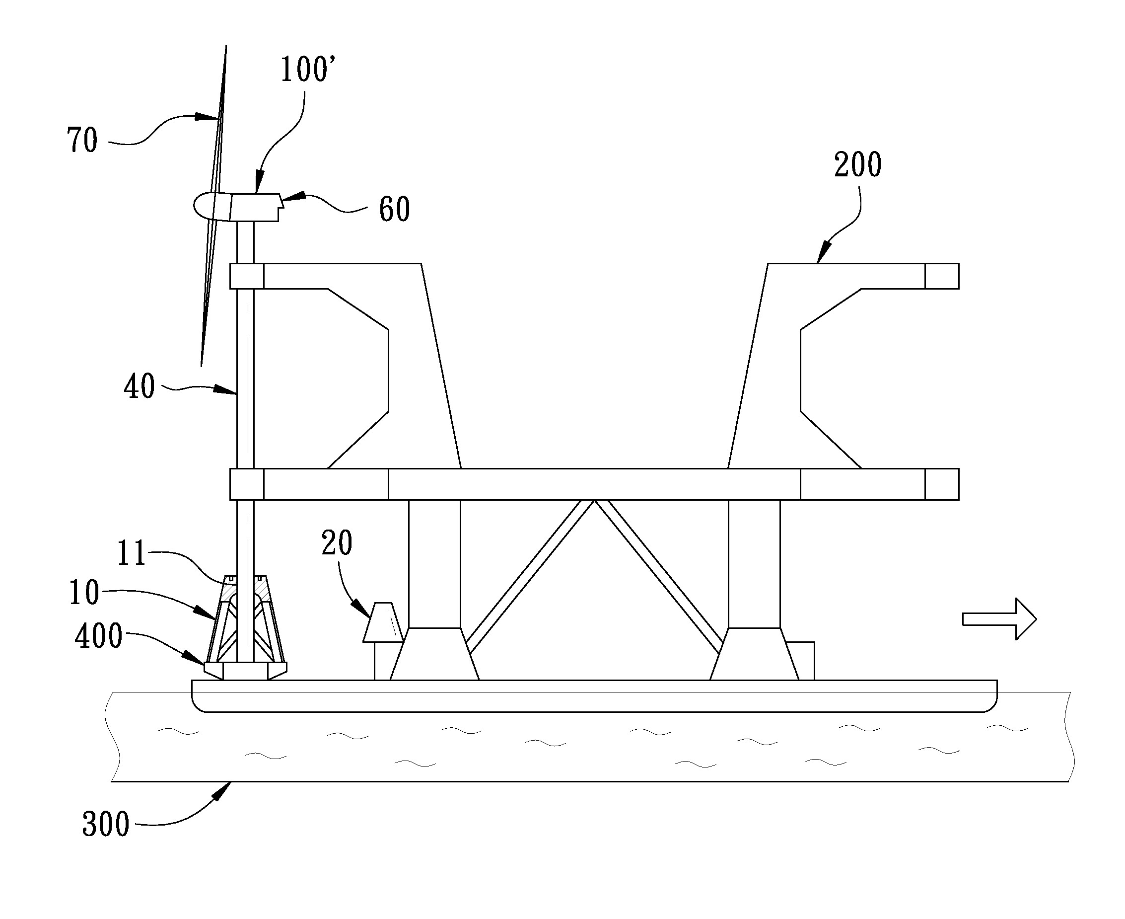 Offshore installation method of a wind power generator and its fabrication segments