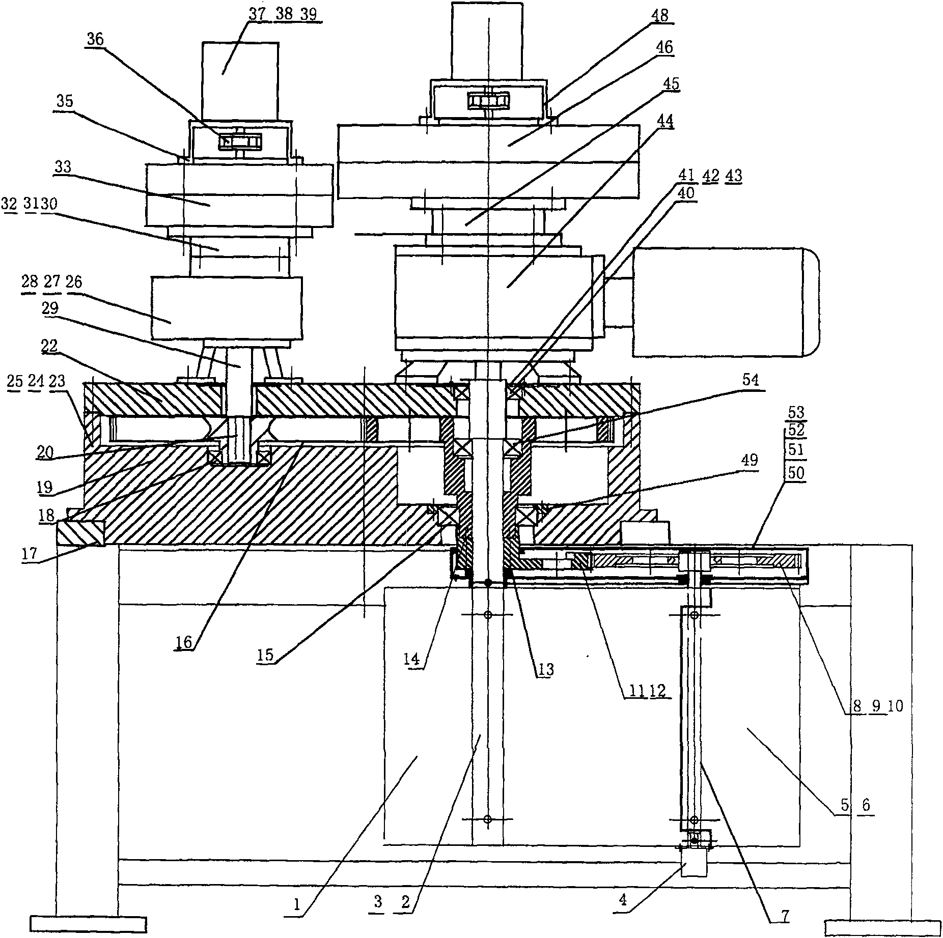 Arbitrary rotation angle ratio transmission device for watercraft rudder/wing rudder