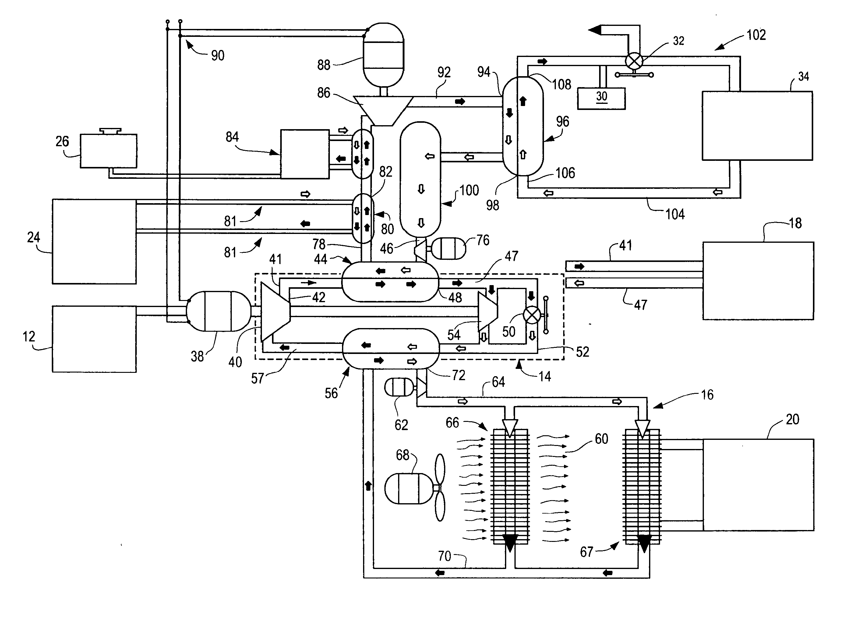 Heating, cooling and power generation system