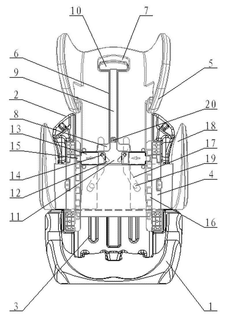 Full-azimuth, three-dimensional and adjustable children vehicle-mounted restraint system