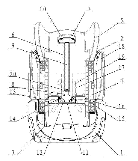 Full-azimuth, three-dimensional and adjustable children vehicle-mounted restraint system