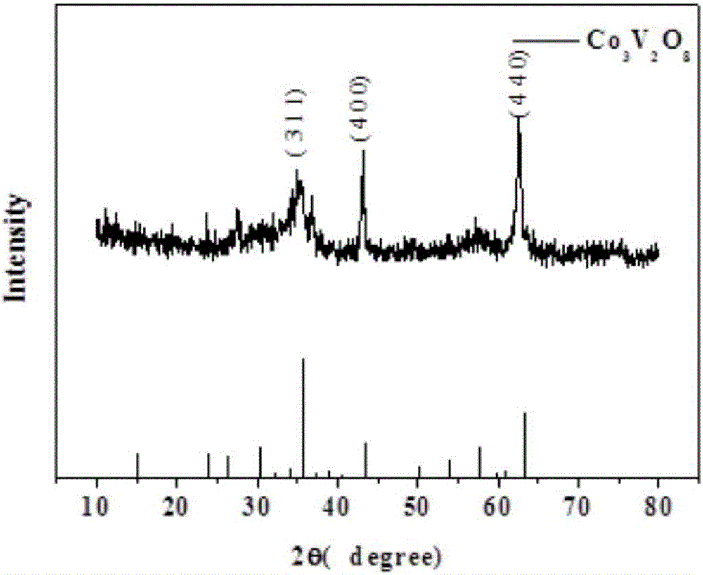 C-layer-cladding Co3V2O8 composite material and preparation method thereof