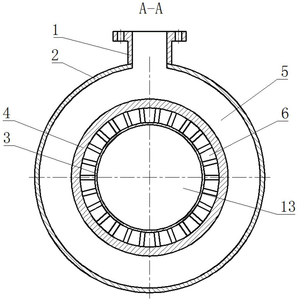 A thrust chamber collector with flow sharing function