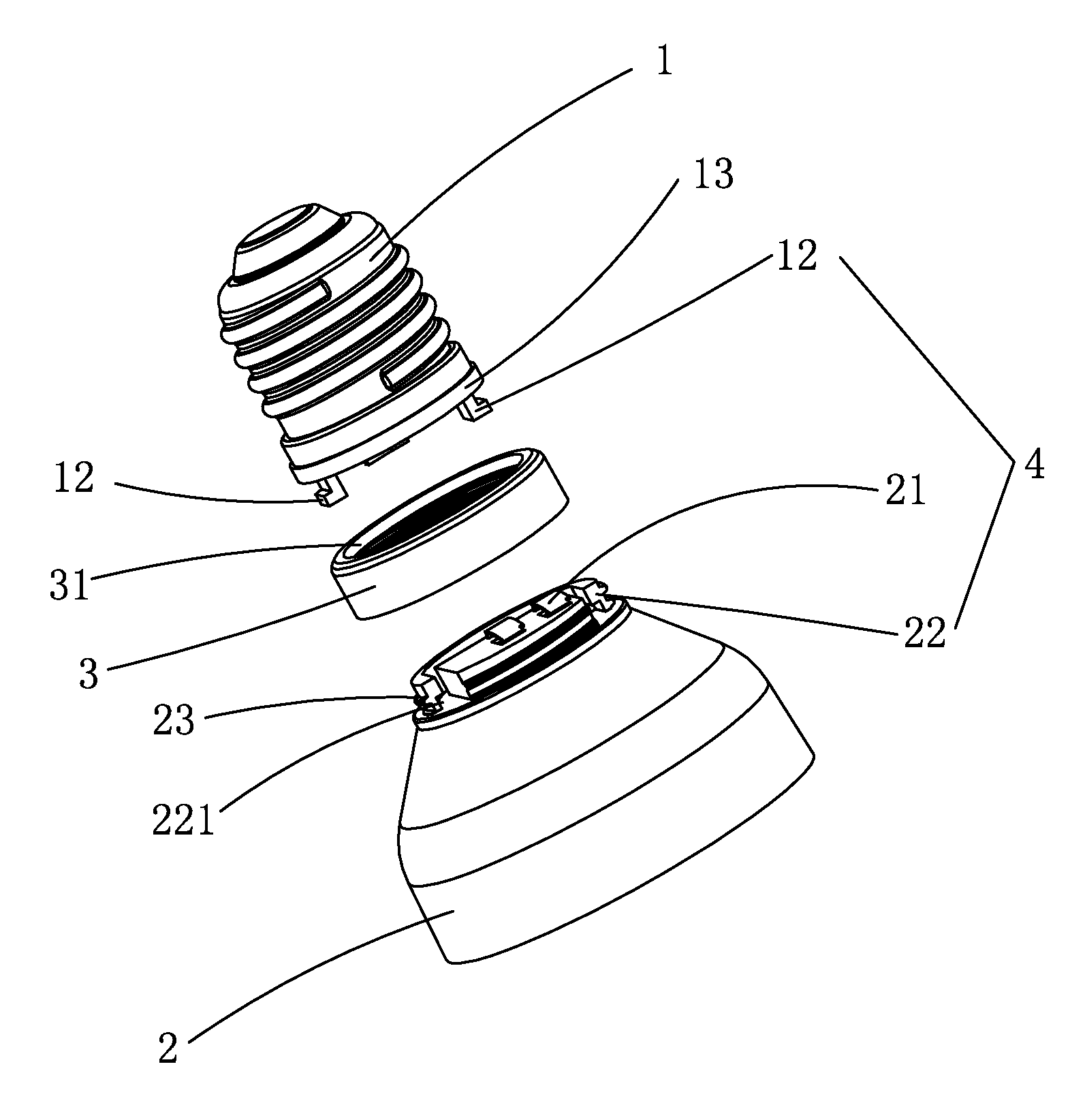 Detachable lamp socket