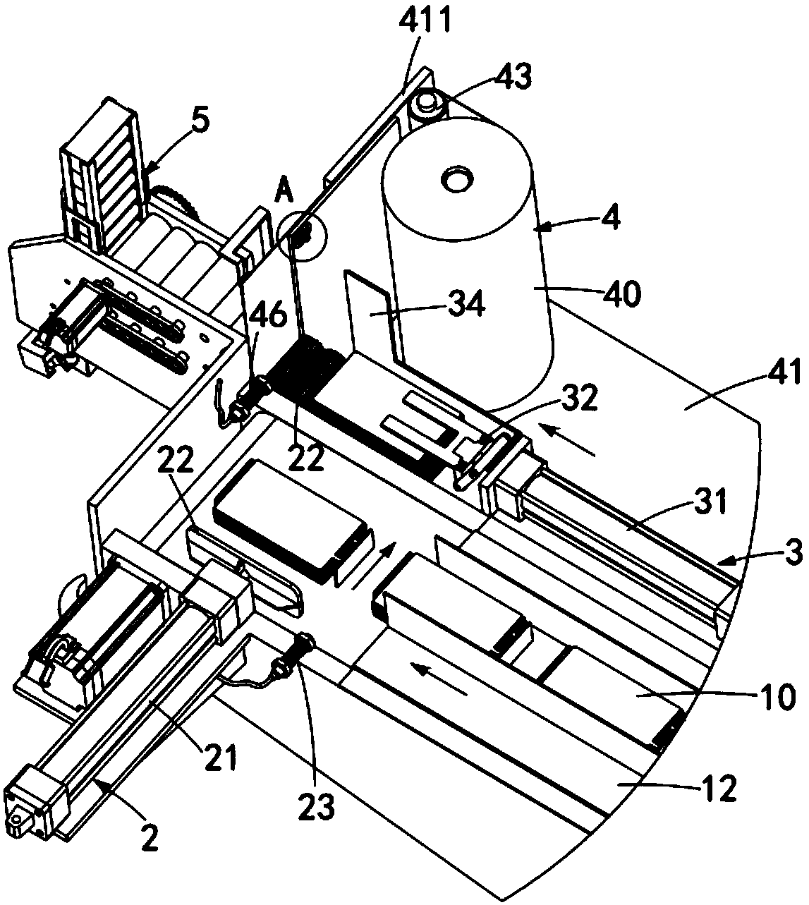 Automatic film coating machine of battery electrode group