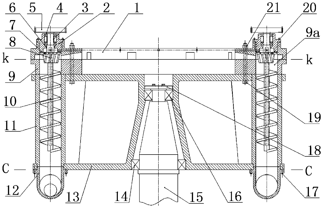 A slag secondary granulation rotor