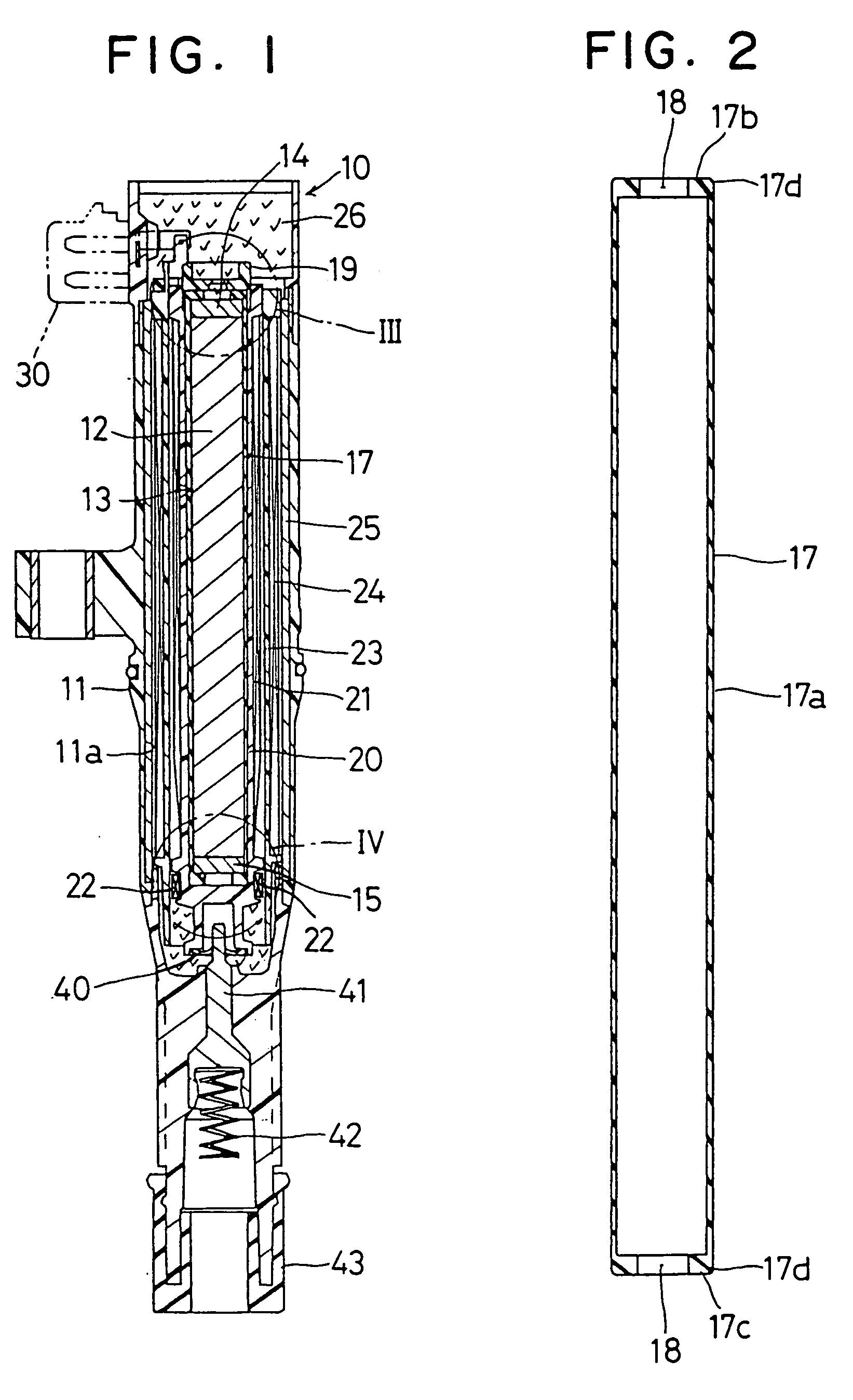 Stick-type ignition coil having improved structure against crack or dielectric discharge