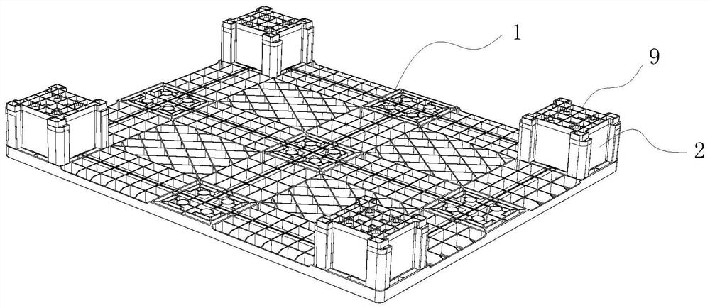 Combined plastic pallet