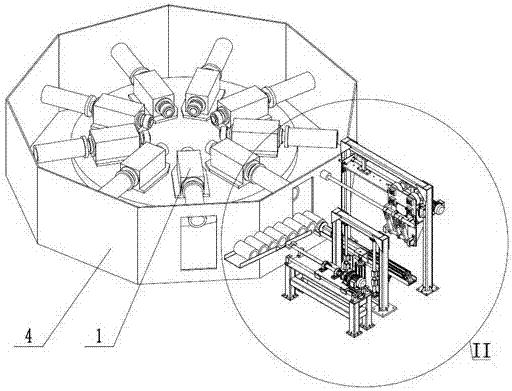 Automatic cleaning device of cylinder liner blank casting machine mould