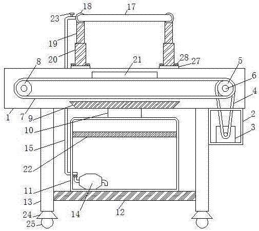 Water-saving type height-adjustable organic vegetable irrigating device