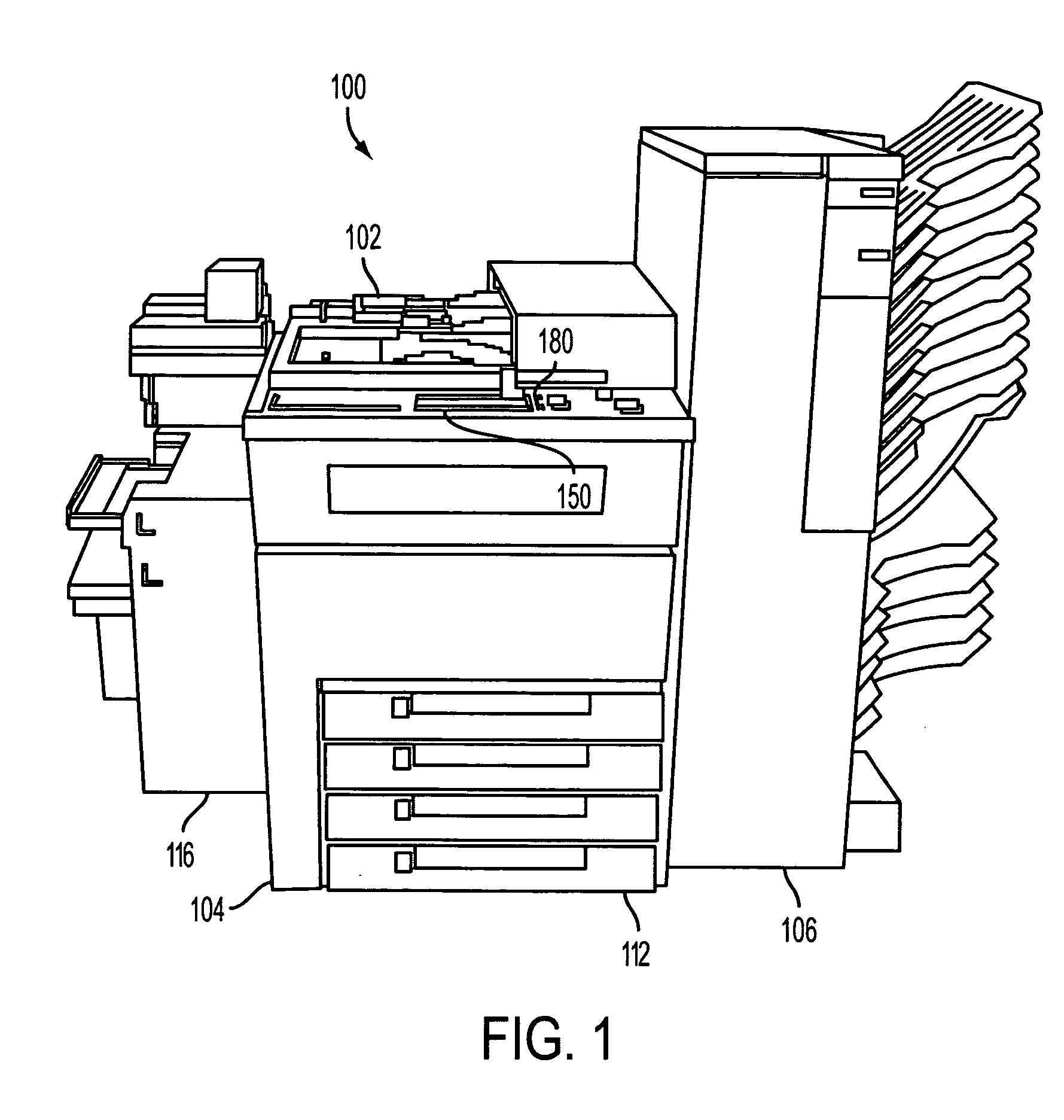 Touch screen user interface for digital reprographic device with pop-up menu display