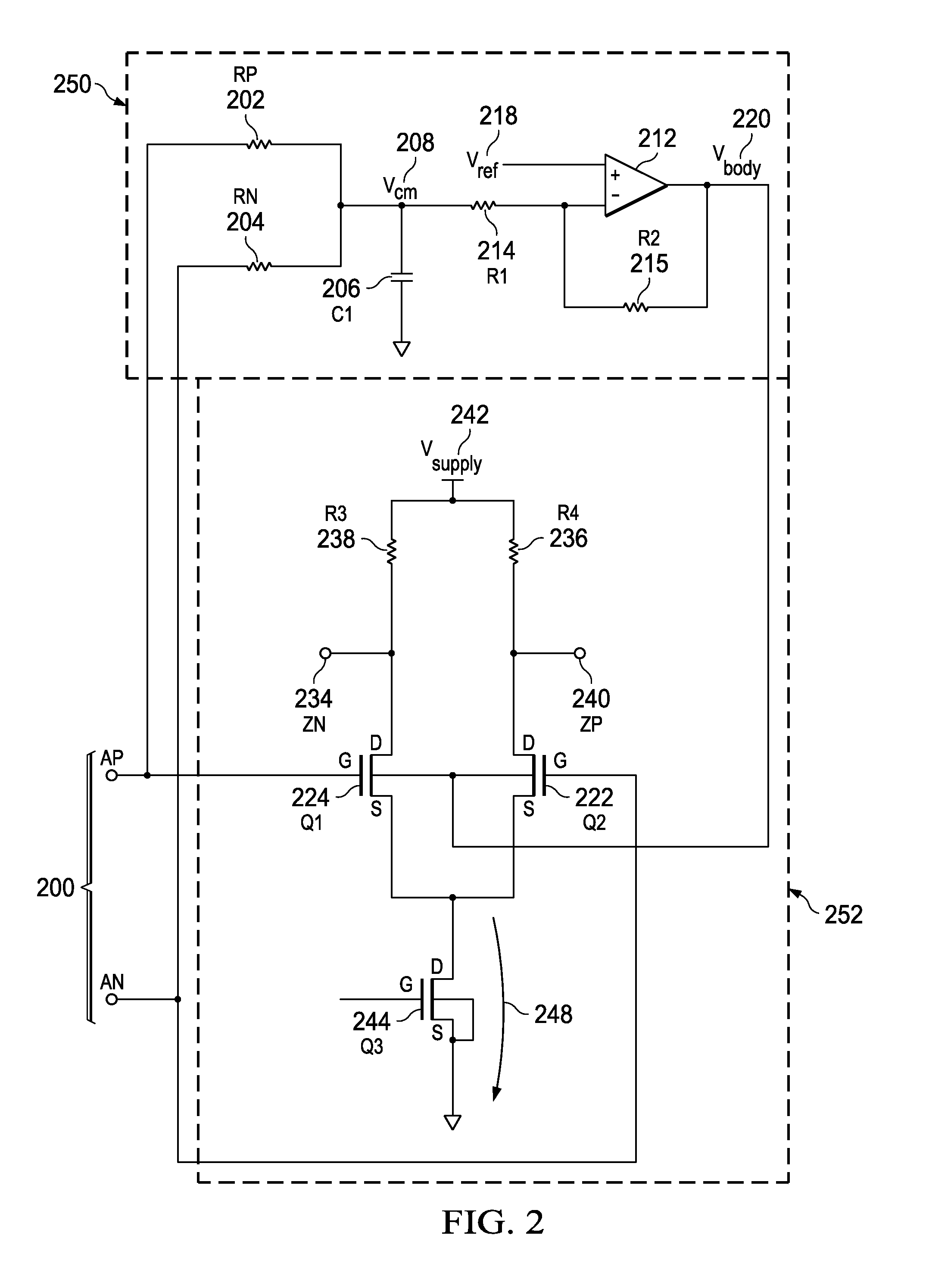 Adaptive common mode bias for differential amplifier input circuits