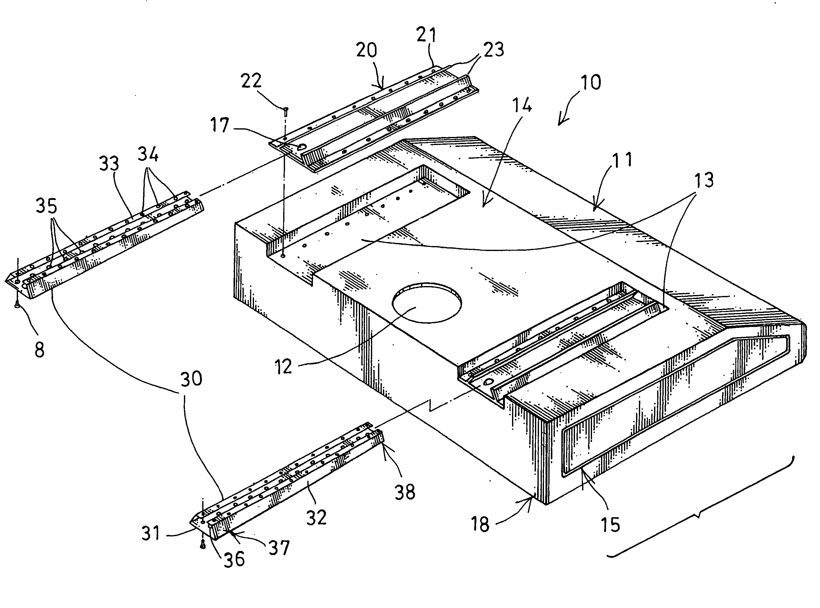 Smoke exhauster mounting structure