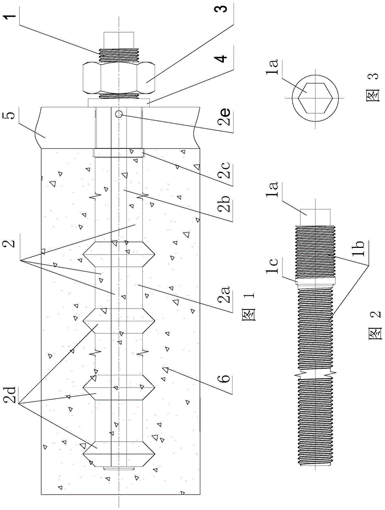 A removable concrete embedded bolt assembly