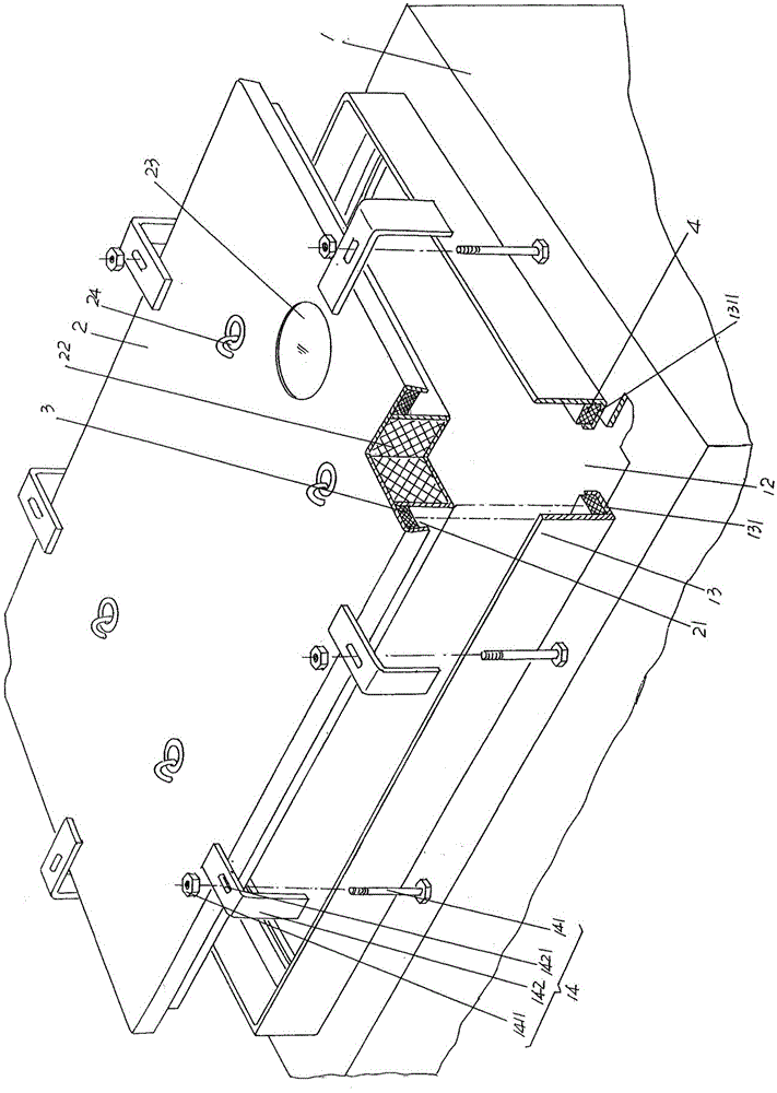 Manhole door sealing structure of dust removal device