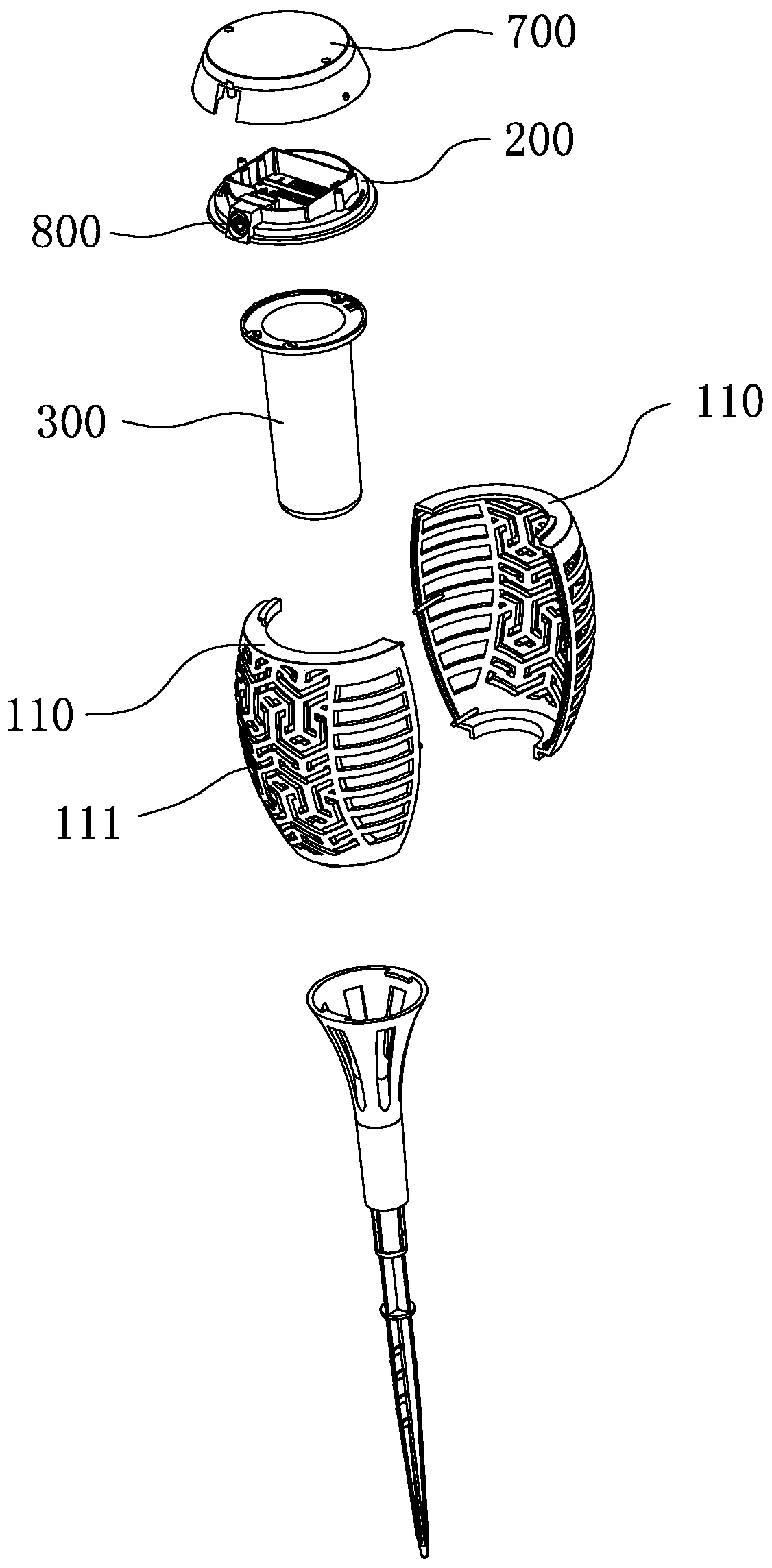 Flame pin lamp