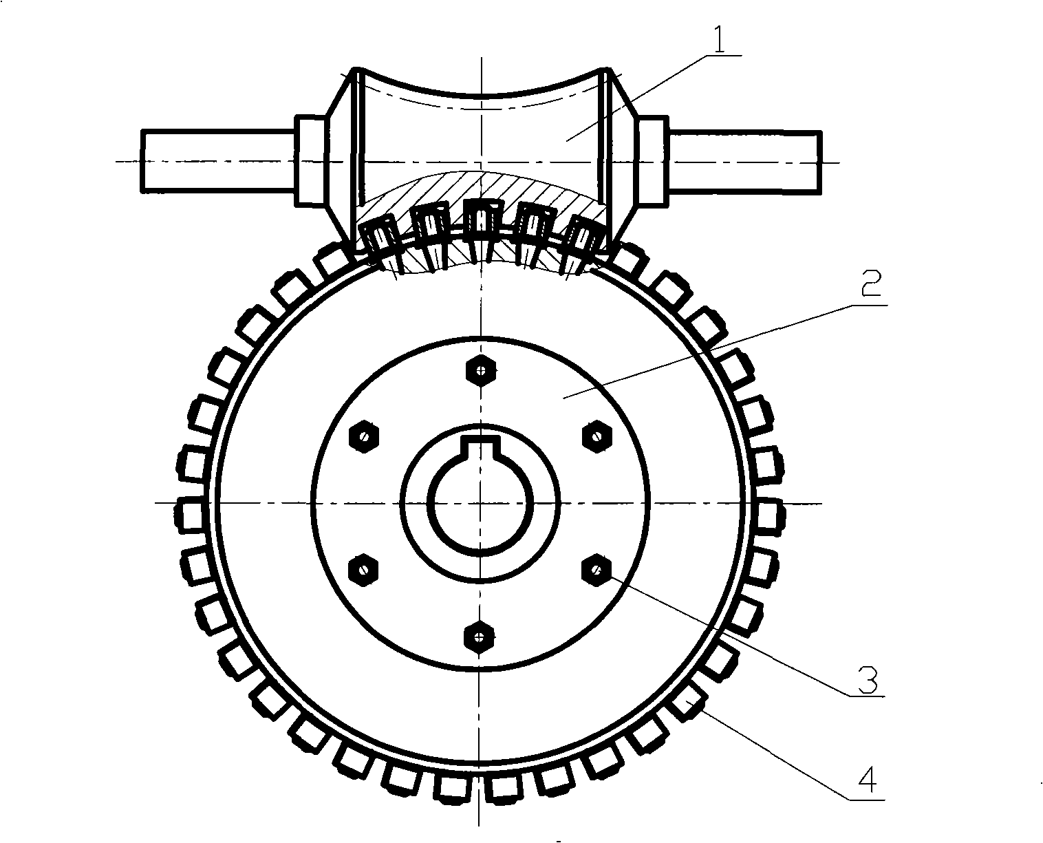 Lateral clearance-free double roller enveloped worm transmission device