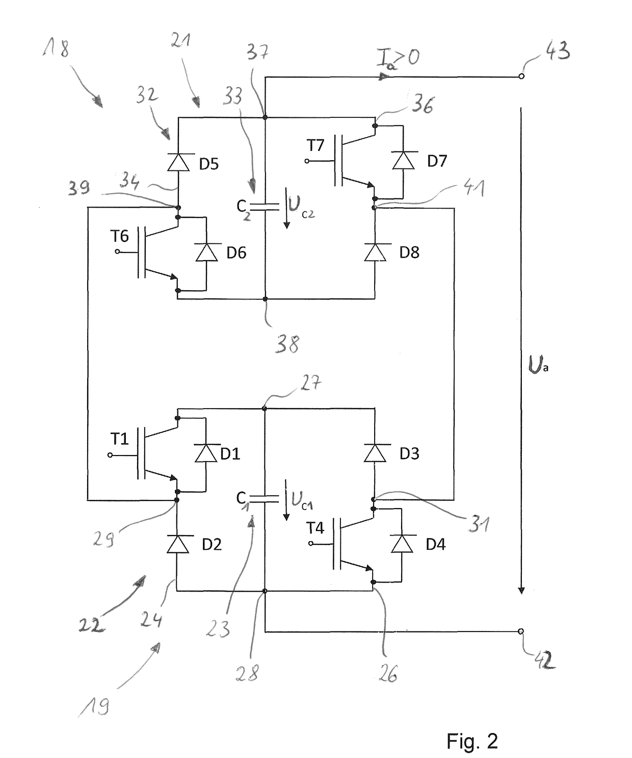 Dual submodule for a modular multilevel converter and modular multilevel converter including the same