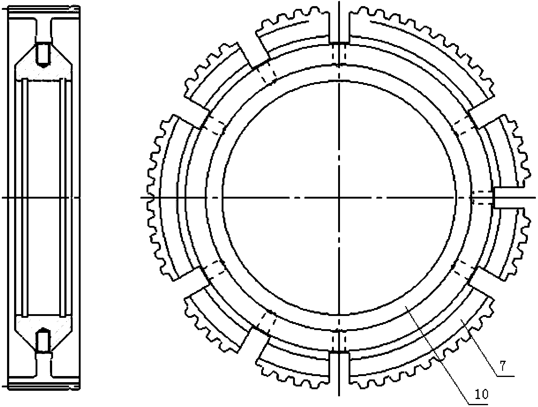 Charging basket for thermal treatment of synchronizer gear hub