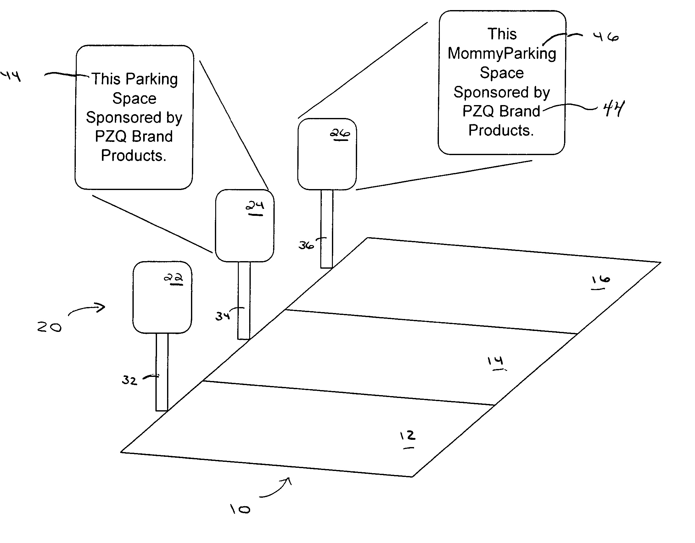 Method and apparatus for parking space advertising