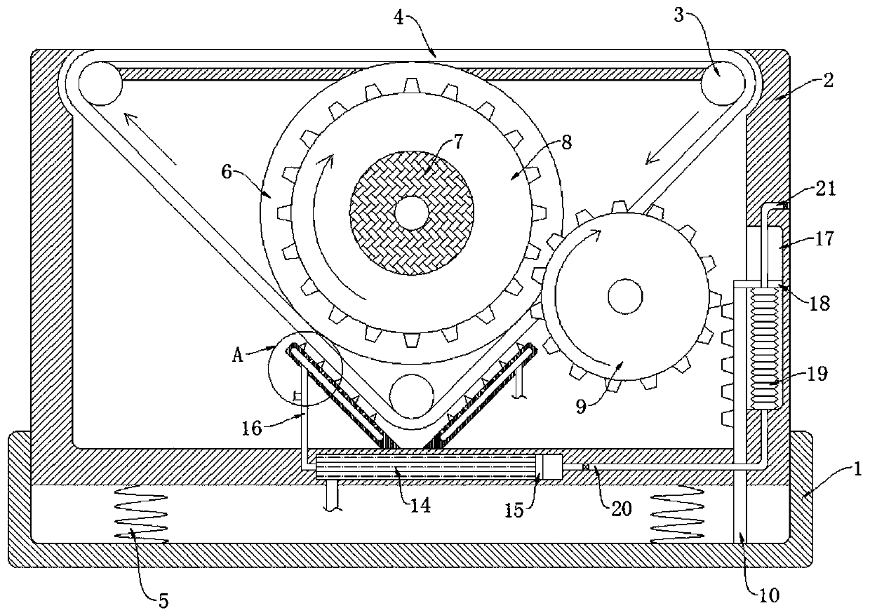 Mechanical self-cleaning device for entrance carpet of smart home