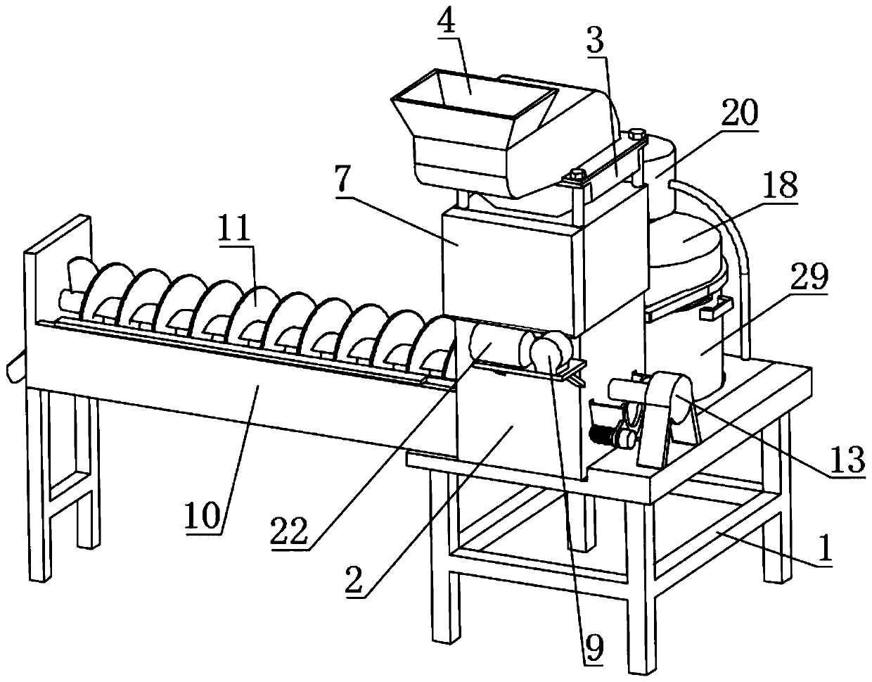 Grading and dust removal system used for mineral pretreatment