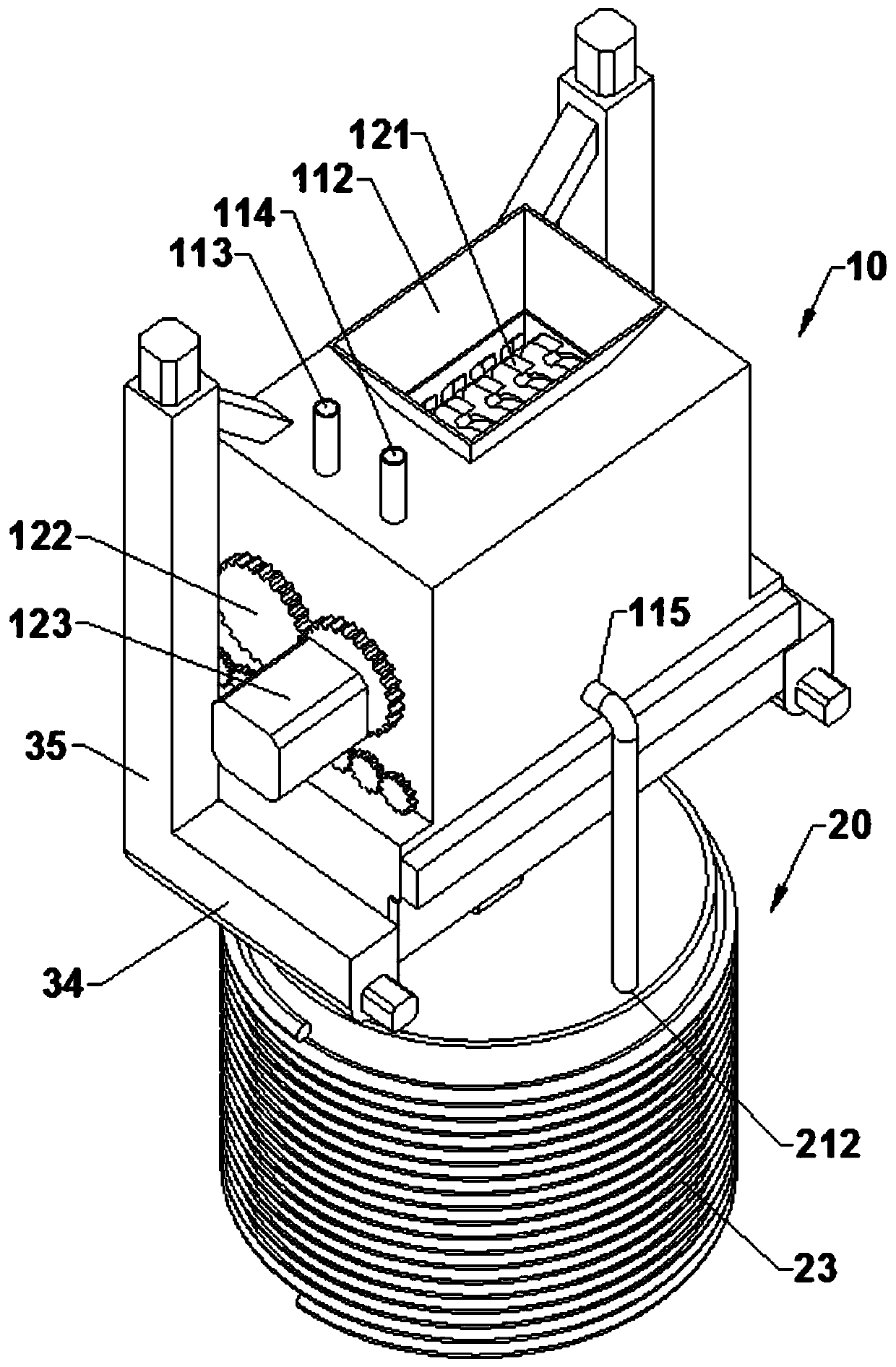 Integrated device for preparing biochar through co-pyrolysis of sludge and straw