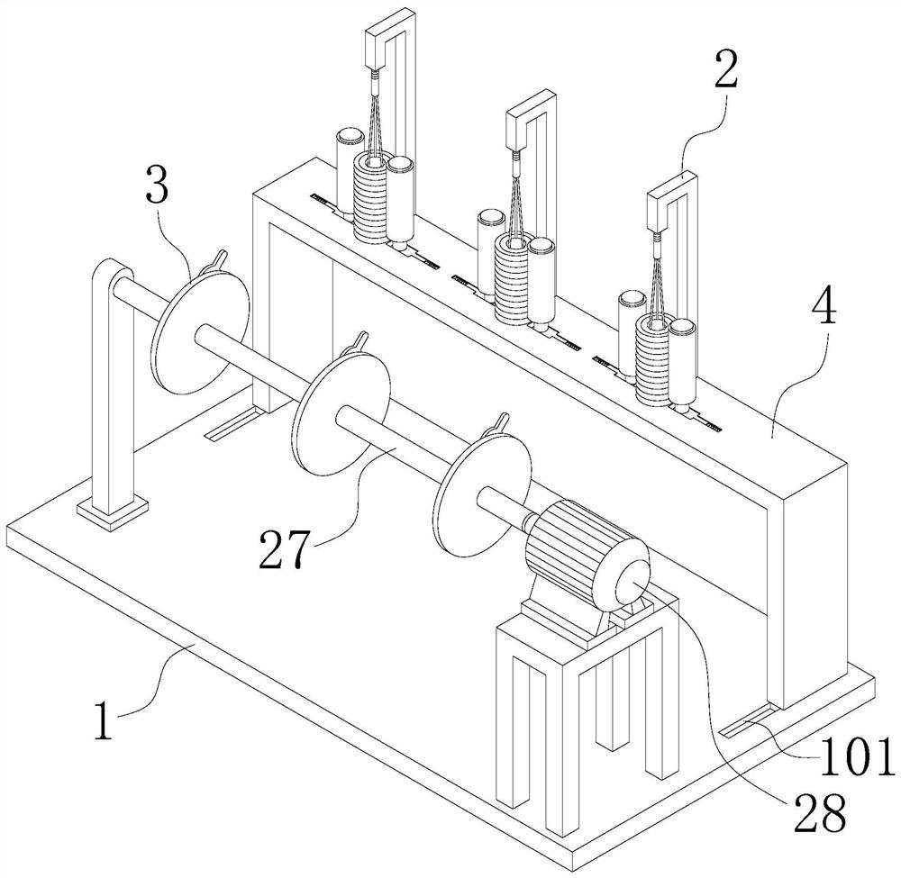 A yarn placement and fixing frame in textile industry production