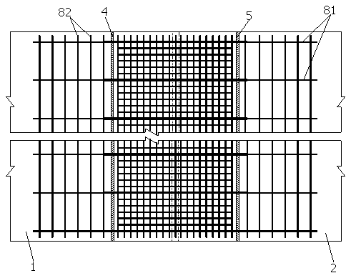 Flexible connecting structure for old and new bridges and construction method of flexible connecting structure