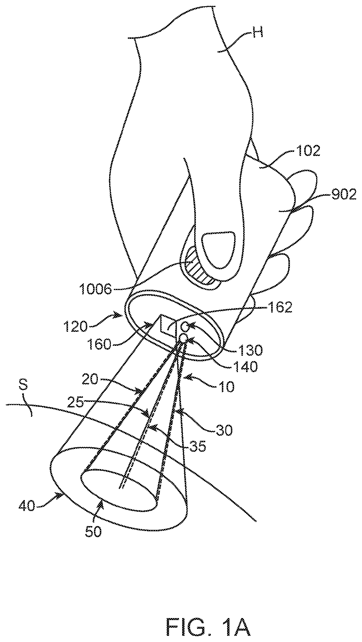 Spectrometry system with visible aiming beam