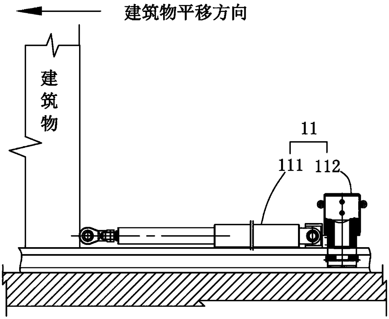 Full-automatic translation device for buildings and construction method thereof