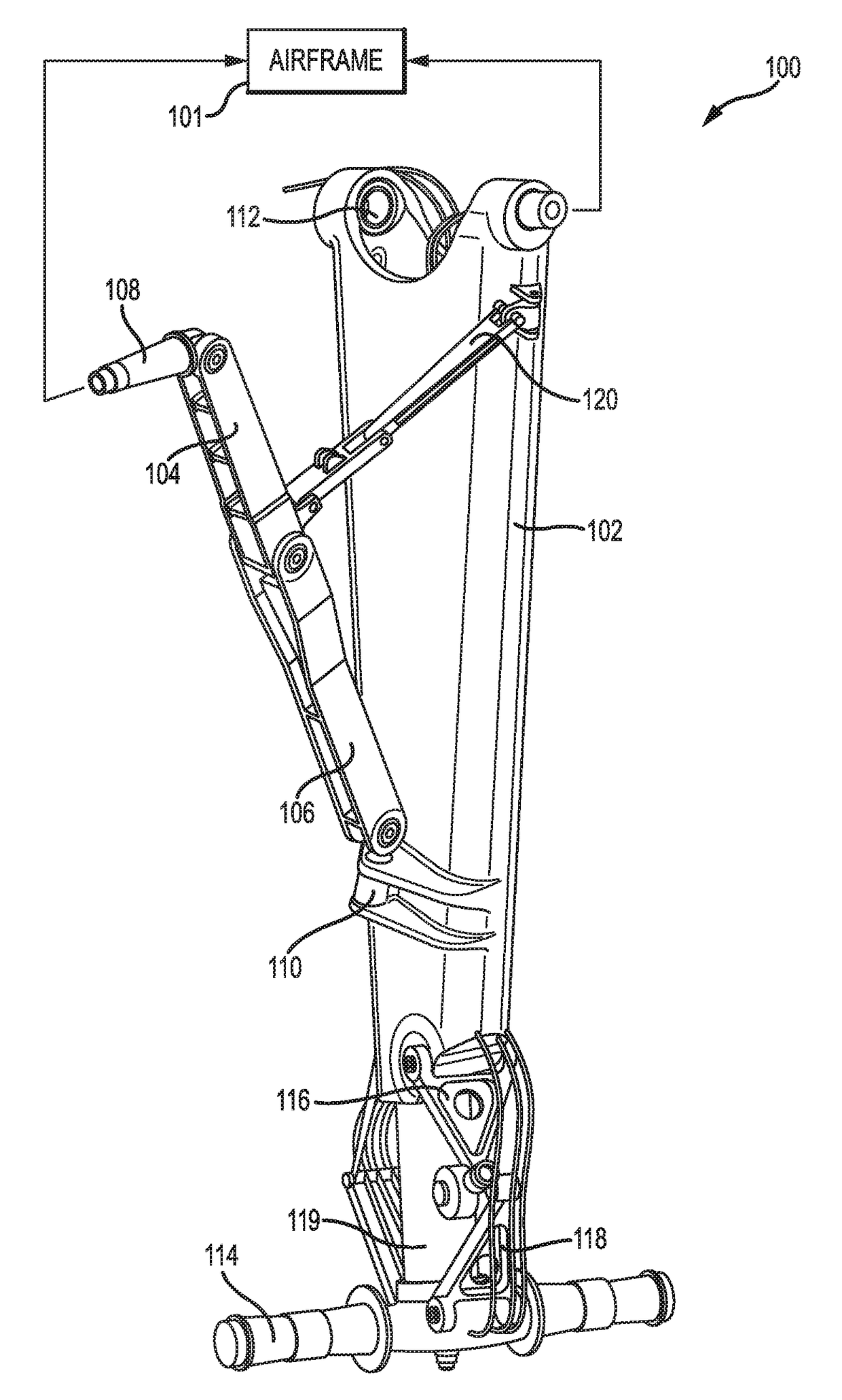 Aerodynamic noise reducing thin-skin landing gear structure