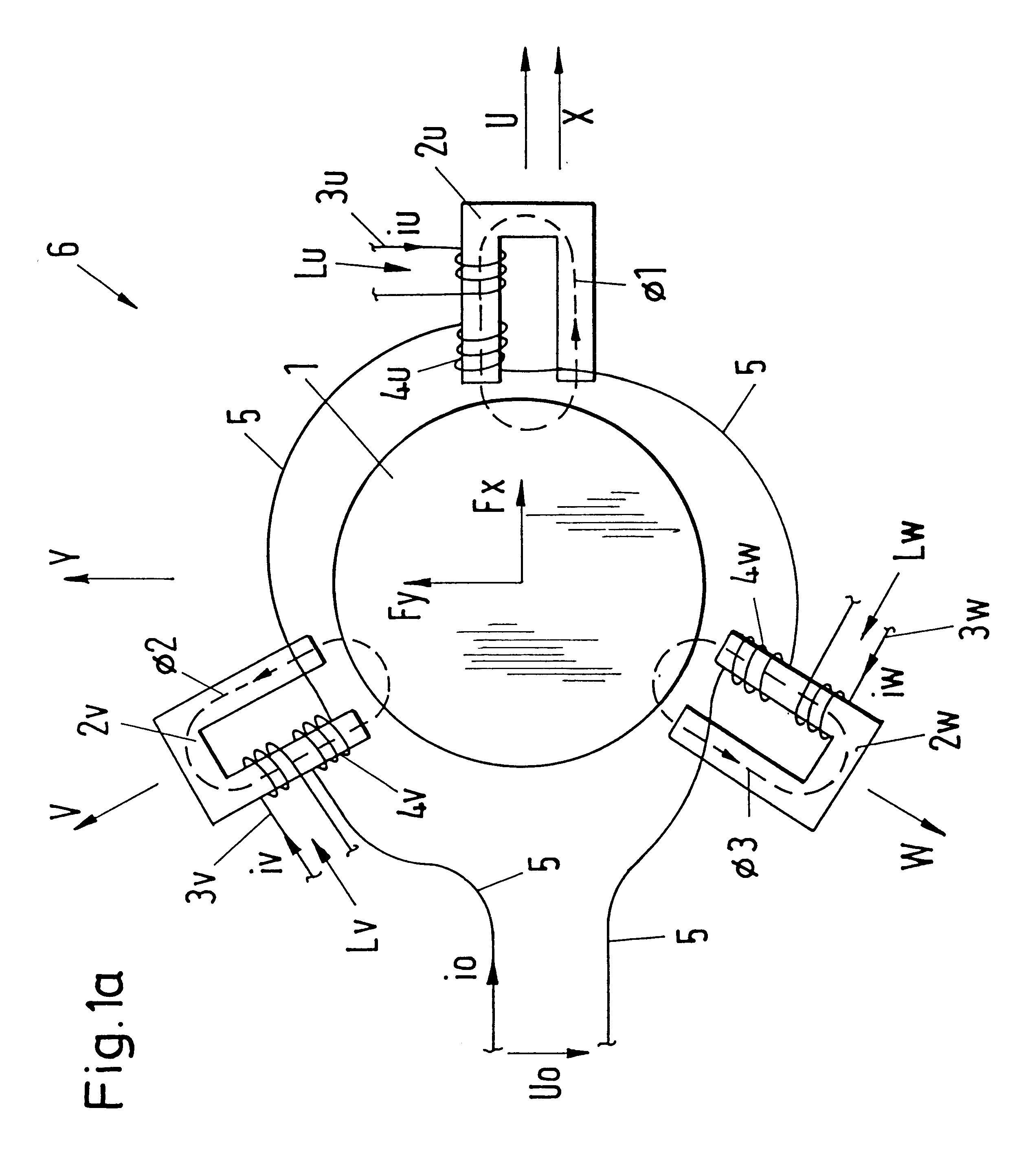 Radial active magnetic bearing apparatus and a method for operating the same