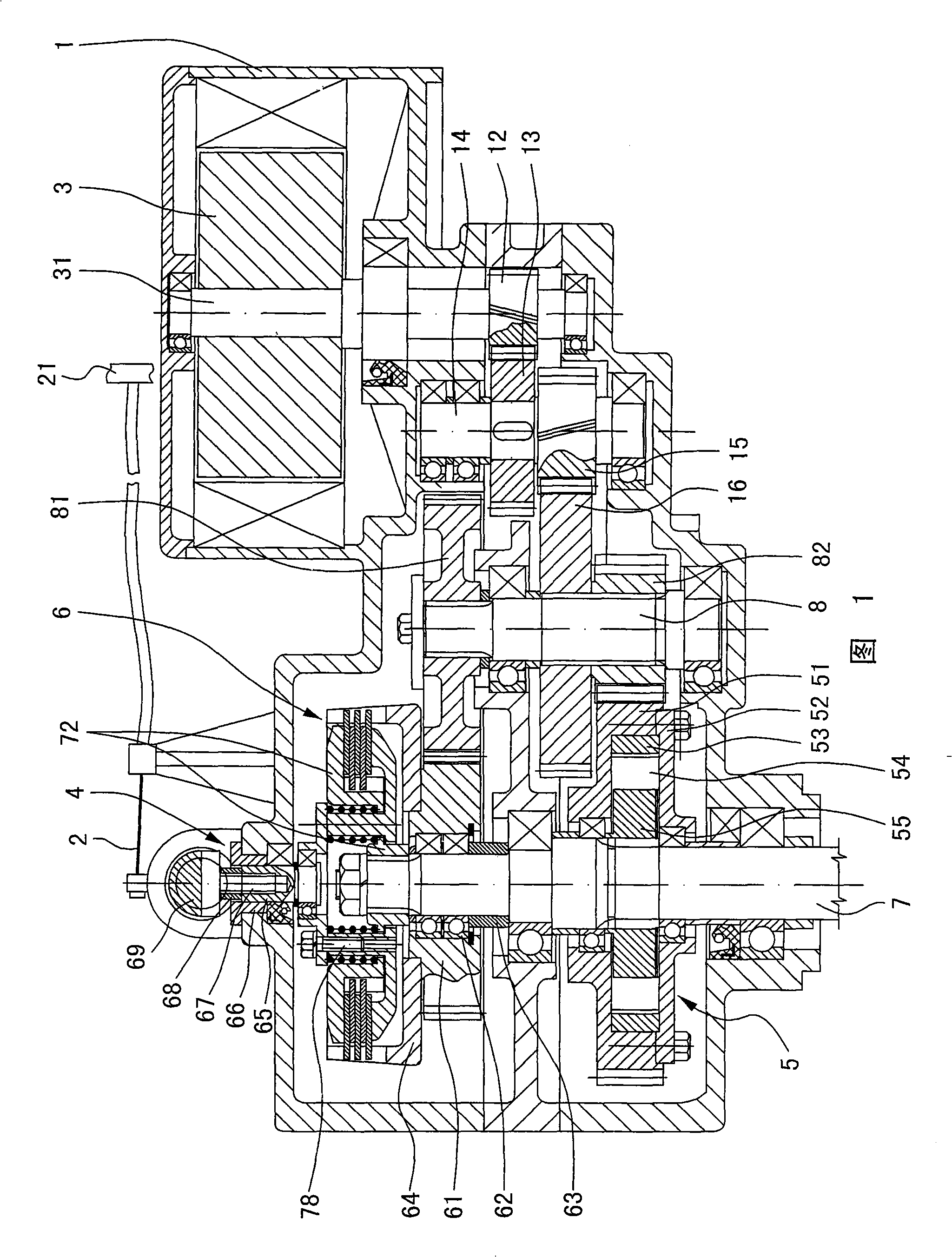 Driving speed-changing mechanism of electric vehicle