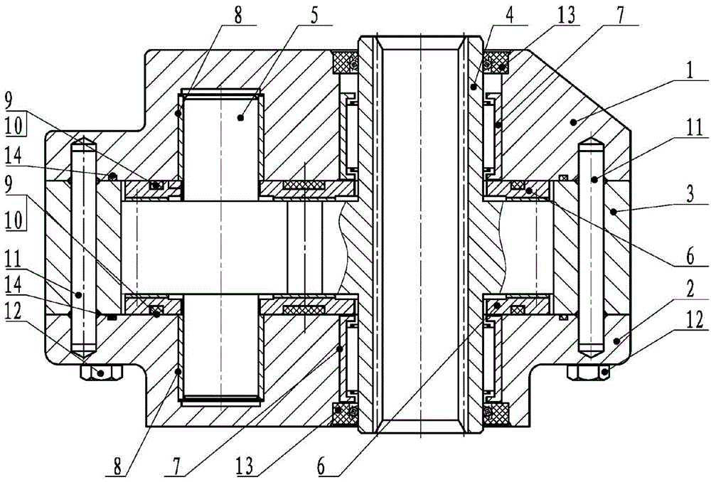 Large displacement high pressure gear pump with driving and driven wheels in different sizes