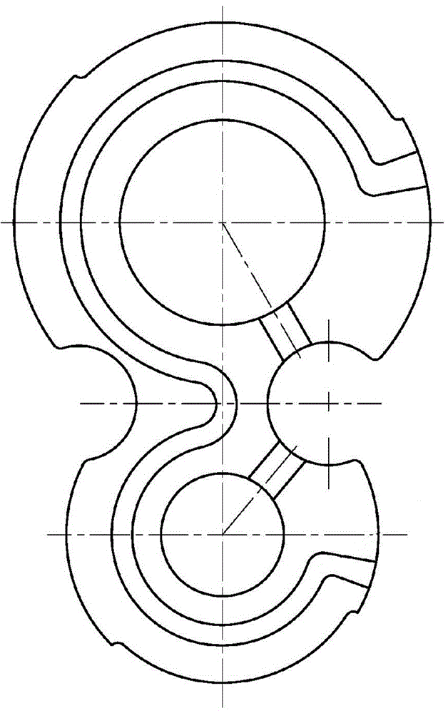 Large displacement high pressure gear pump with driving and driven wheels in different sizes