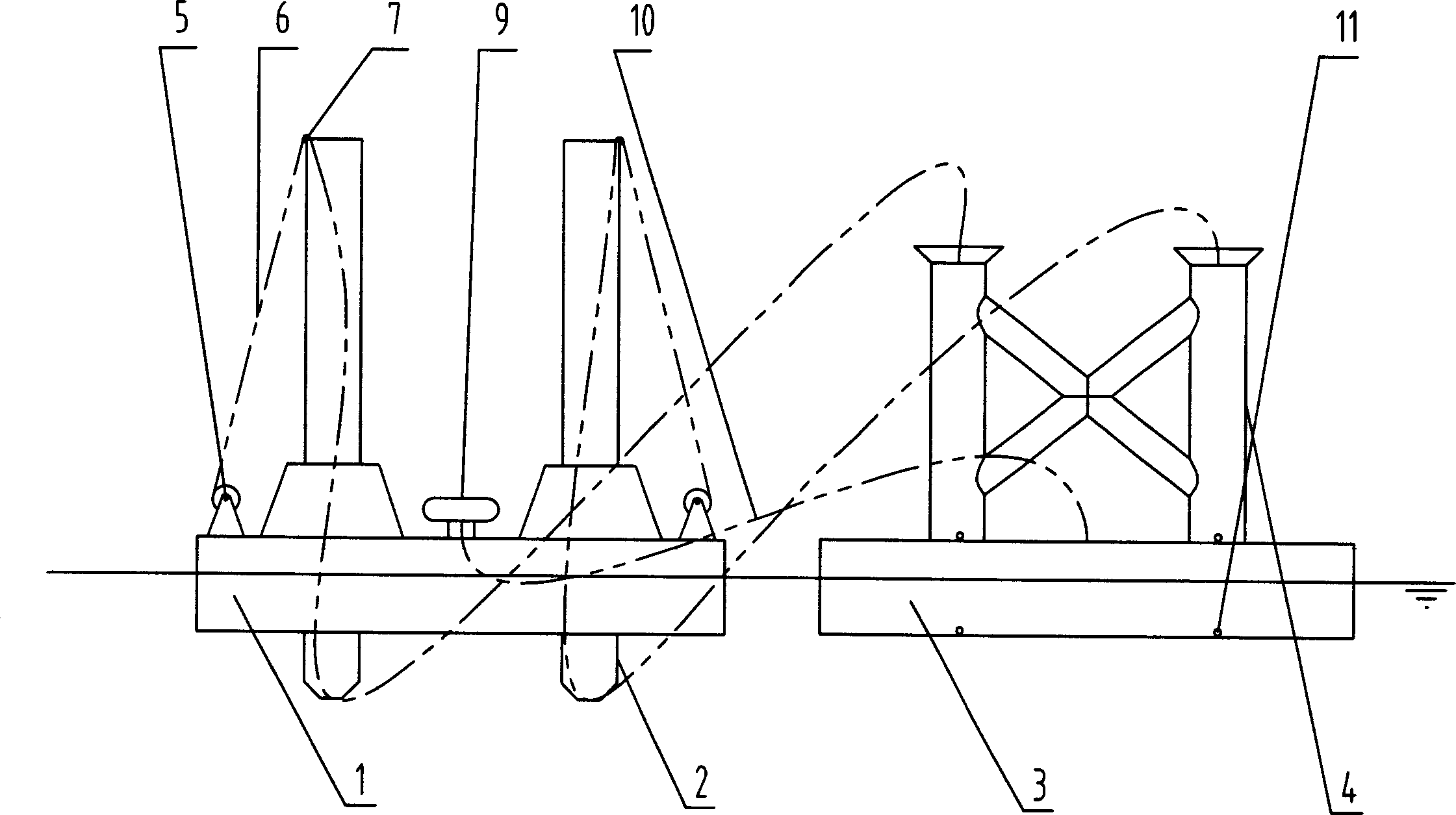 Automatic lifting platform with split base and its using method