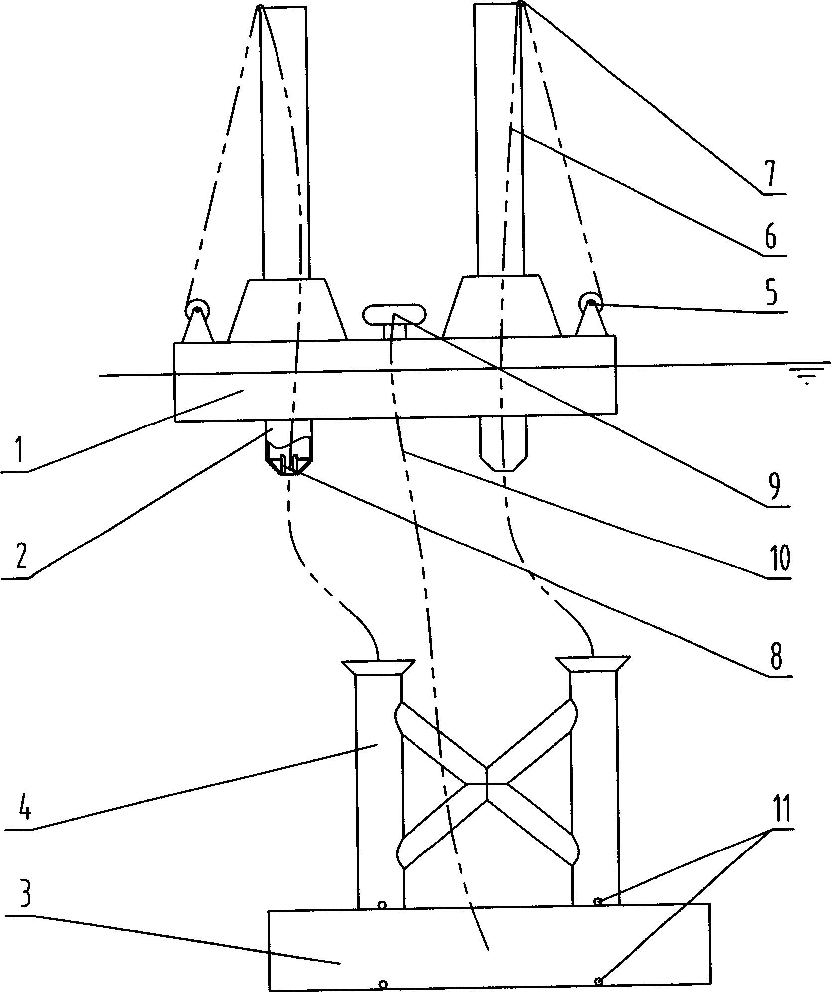 Automatic lifting platform with split base and its using method