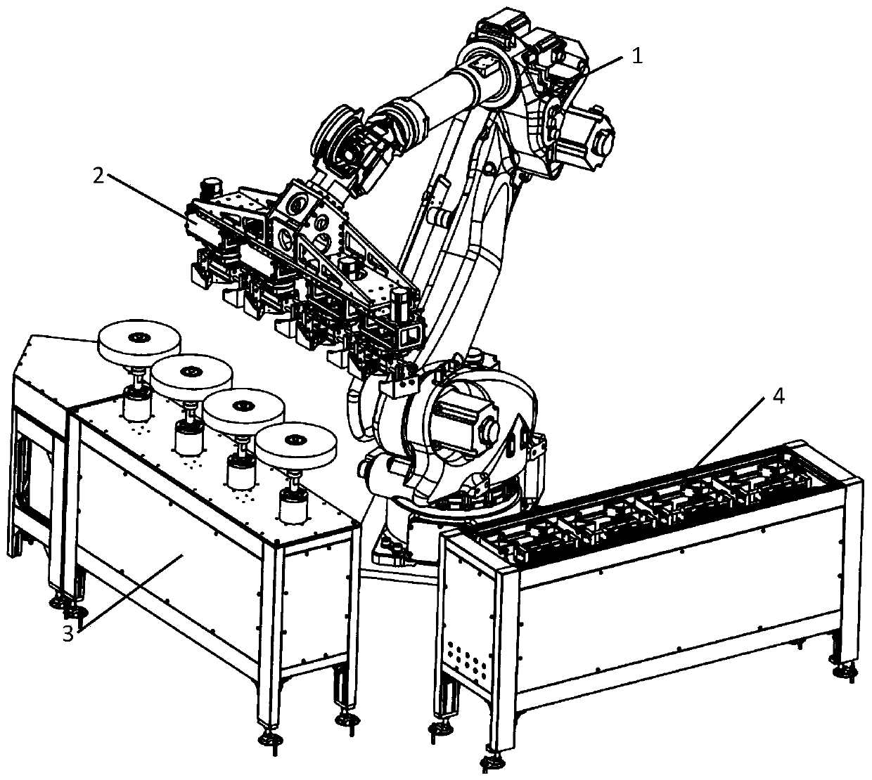 Rotary body surface robot grinding device and method