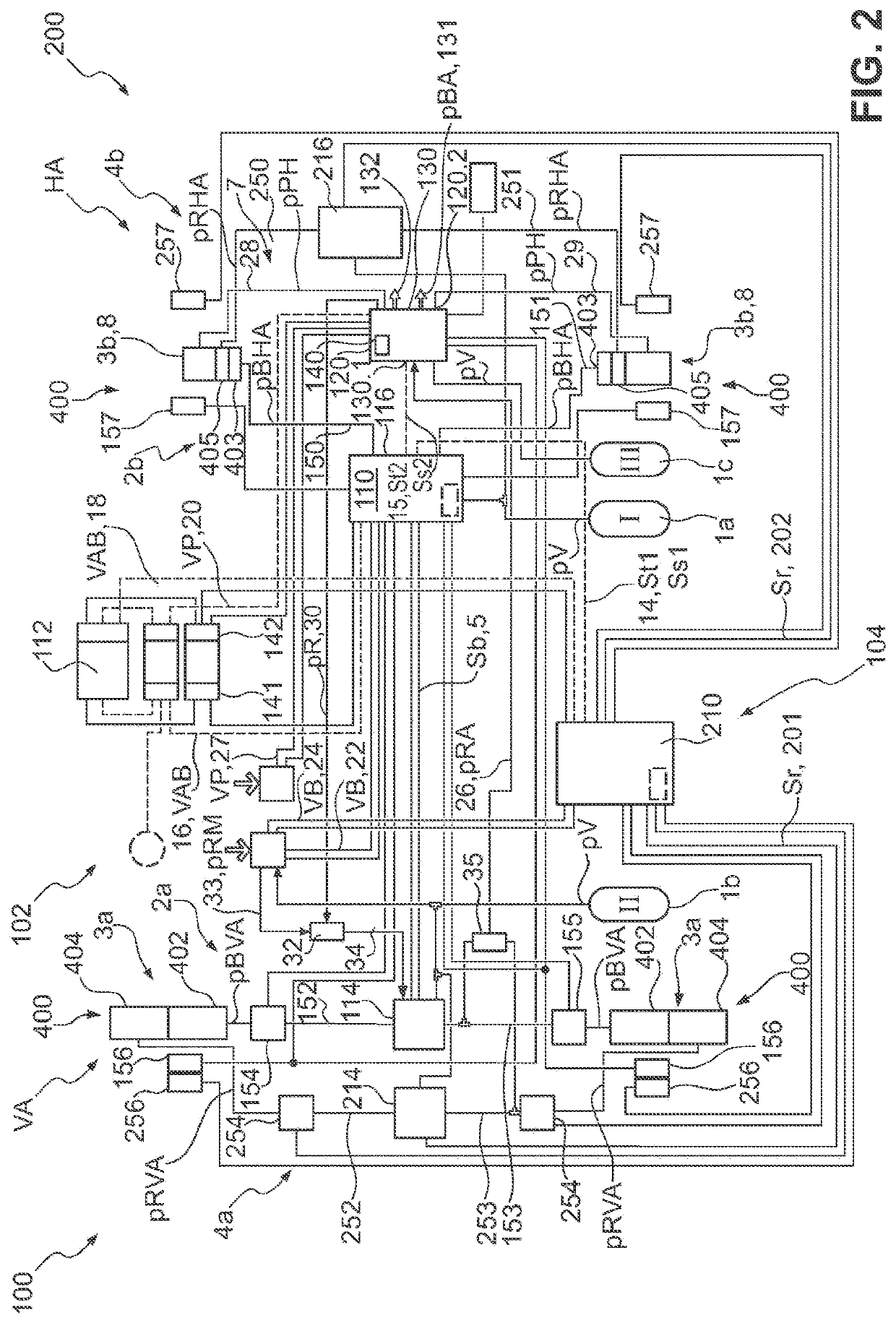 Electronically controllable braking system having two fall-back levels