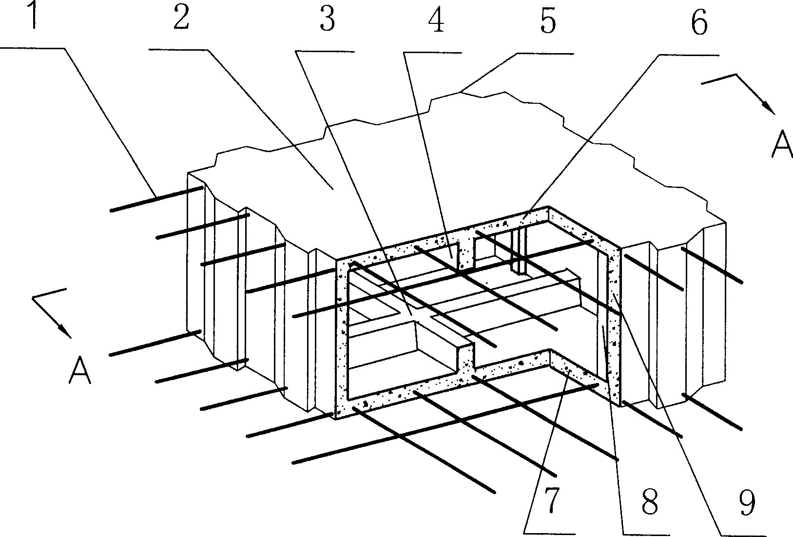 Processing method of concrete honeycomb floor and its used structure box