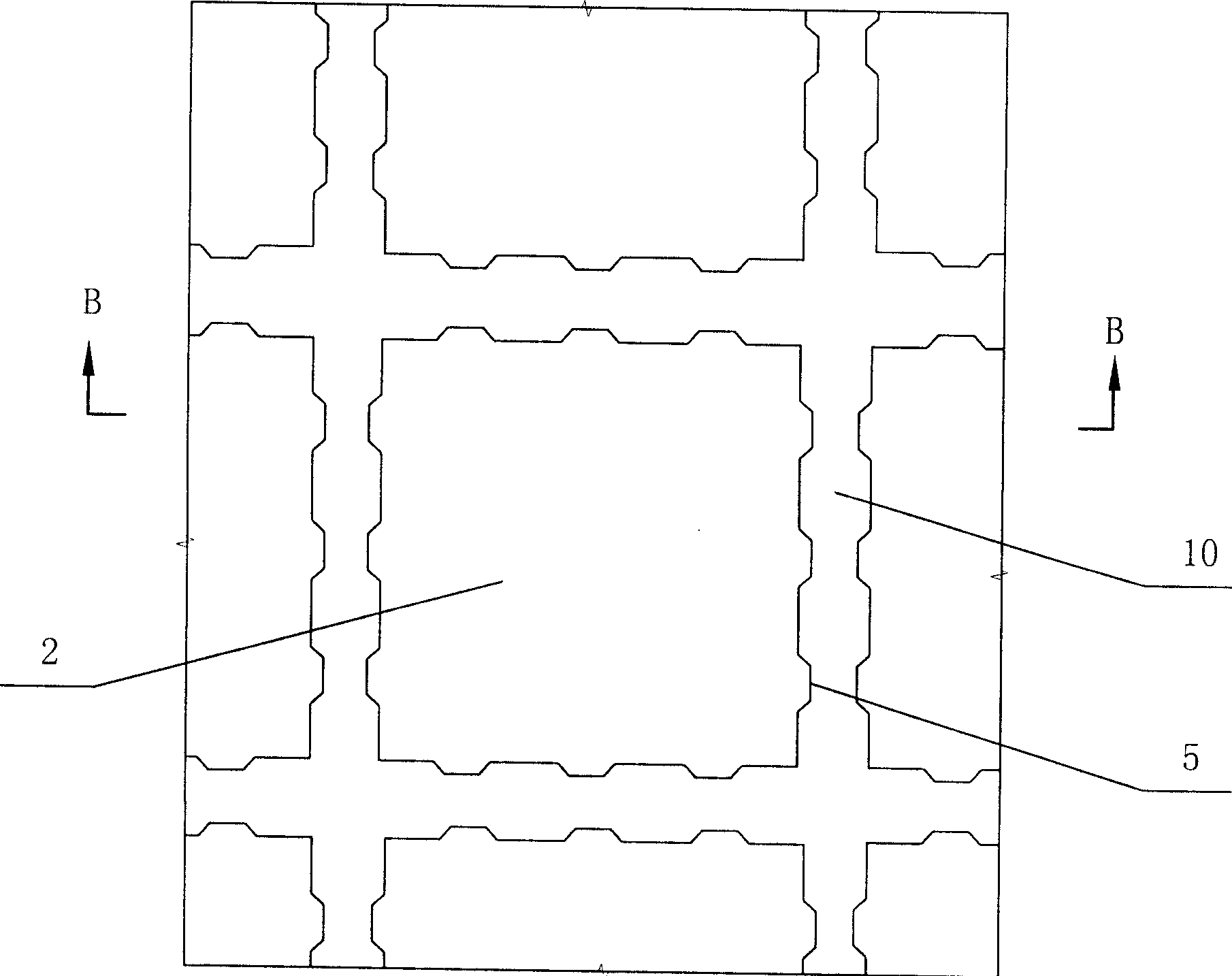 Processing method of concrete honeycomb floor and its used structure box