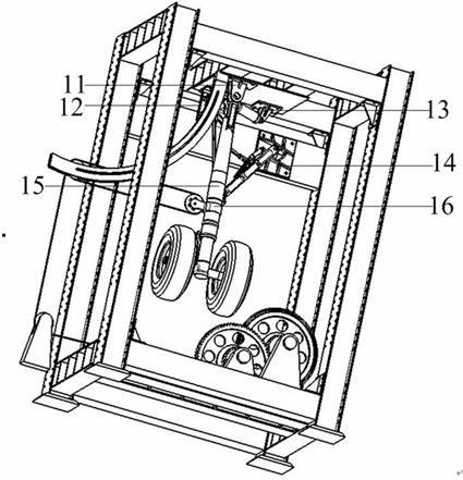 Rack and pinion hydraulic pressure horizontal loading retraction and extending test table mechanism