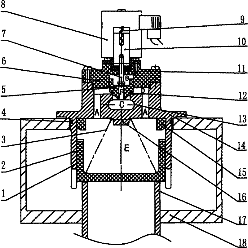 Combined piston type pulse solenoid valve