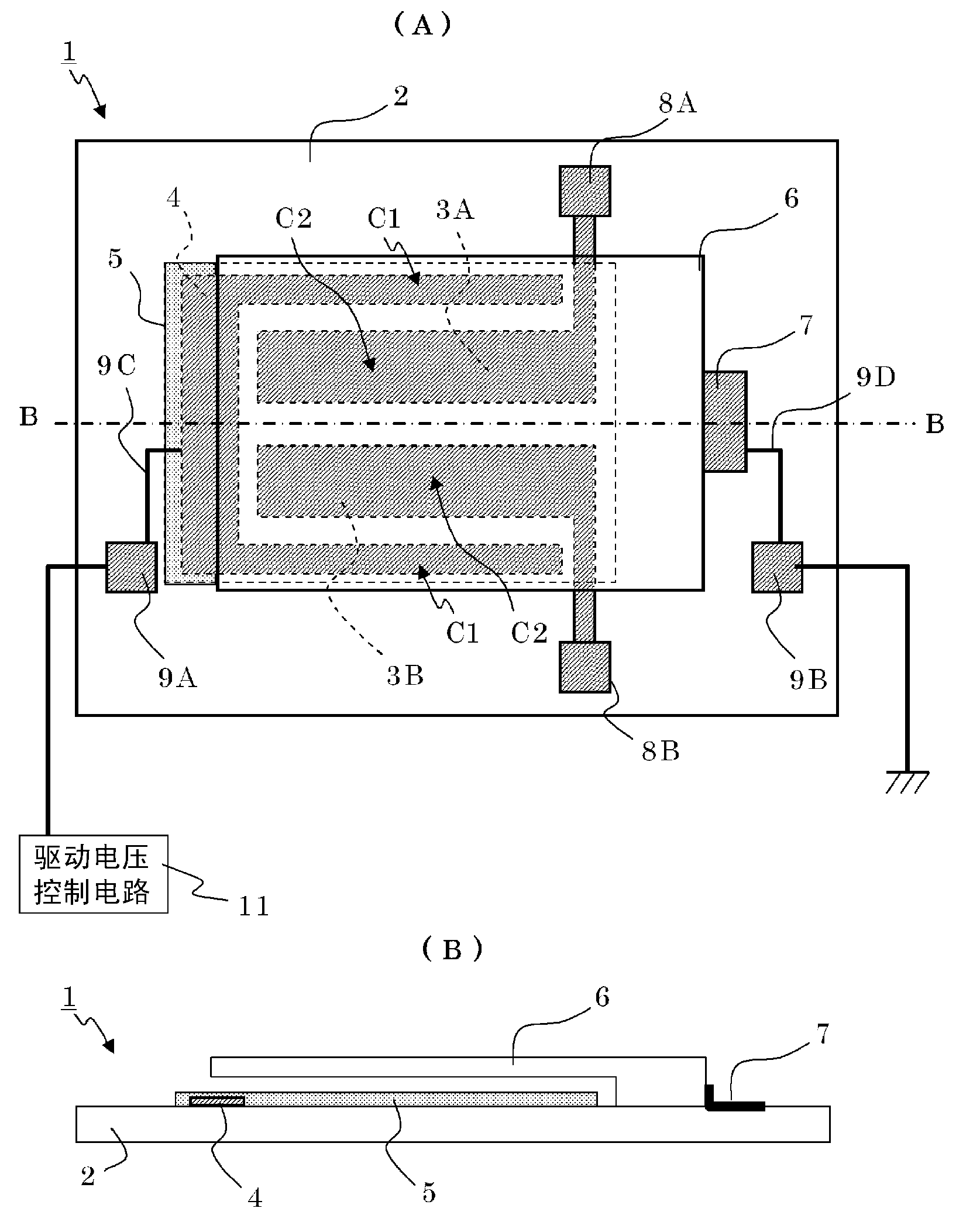 Variable capacitance device