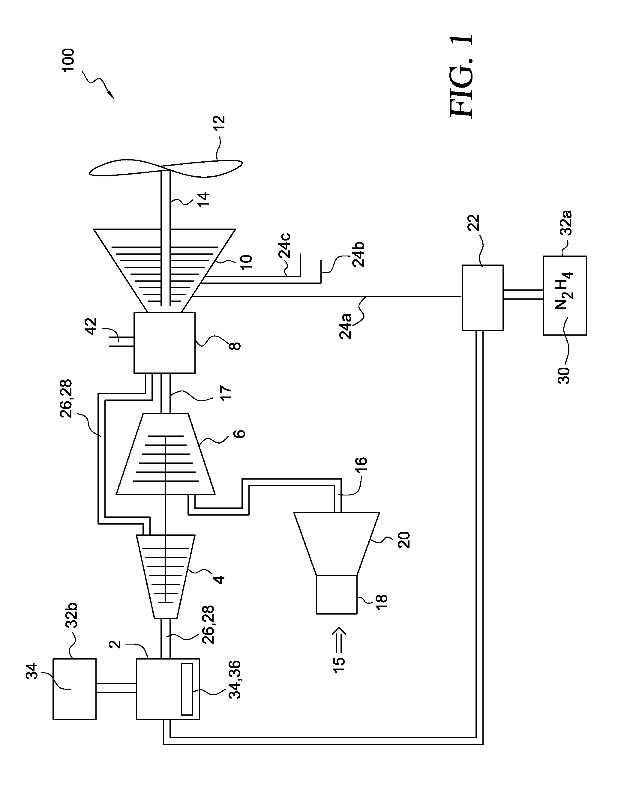 Hydrazine monopropellant decomposition air turboprop engine