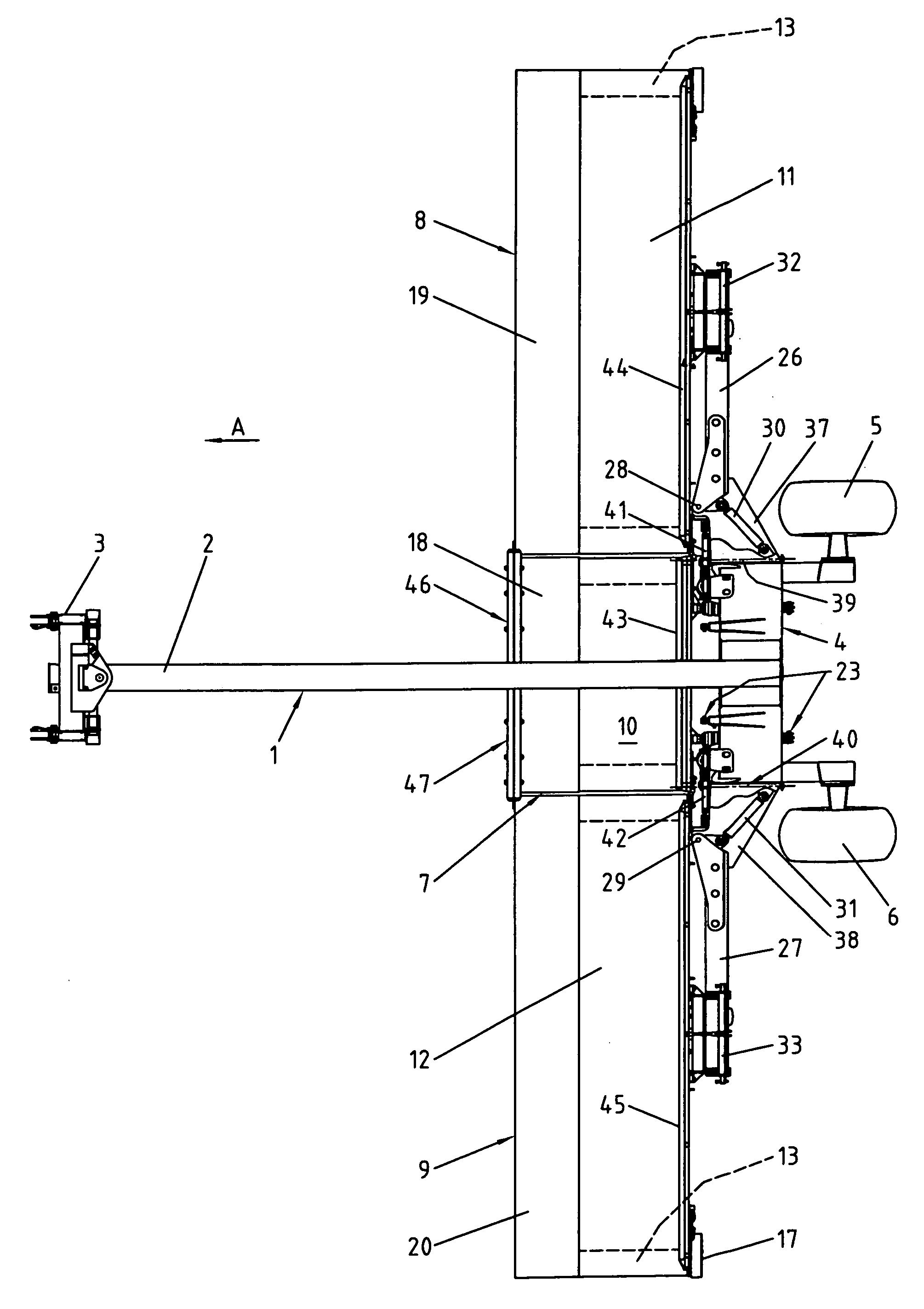 Agricultural machine for swathing products lying on the ground