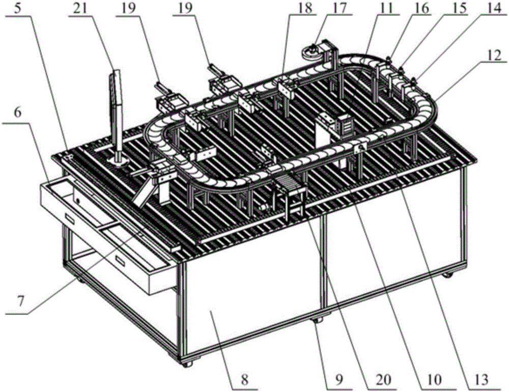 Modular tobacco logistics production line practical training device