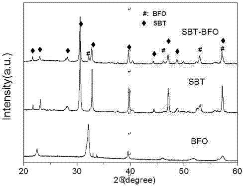 Bismuth ferrite-strontium bismuth titanatemultiferroic composite film and preparation method thereof