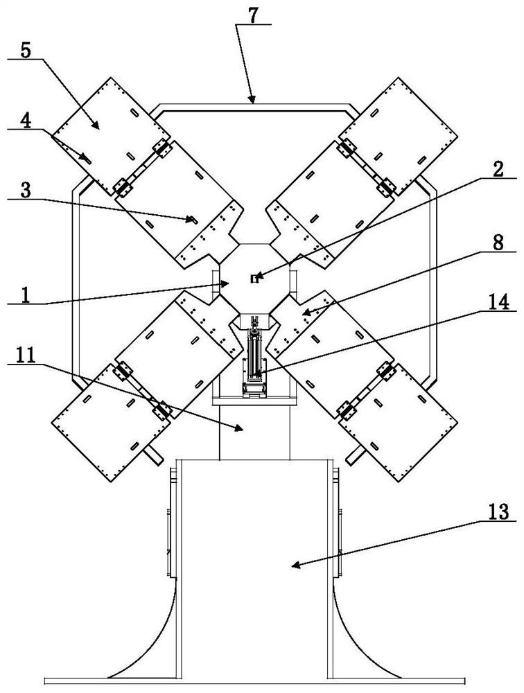 Multi-flexible plate vibration detection and control device and method for base swing